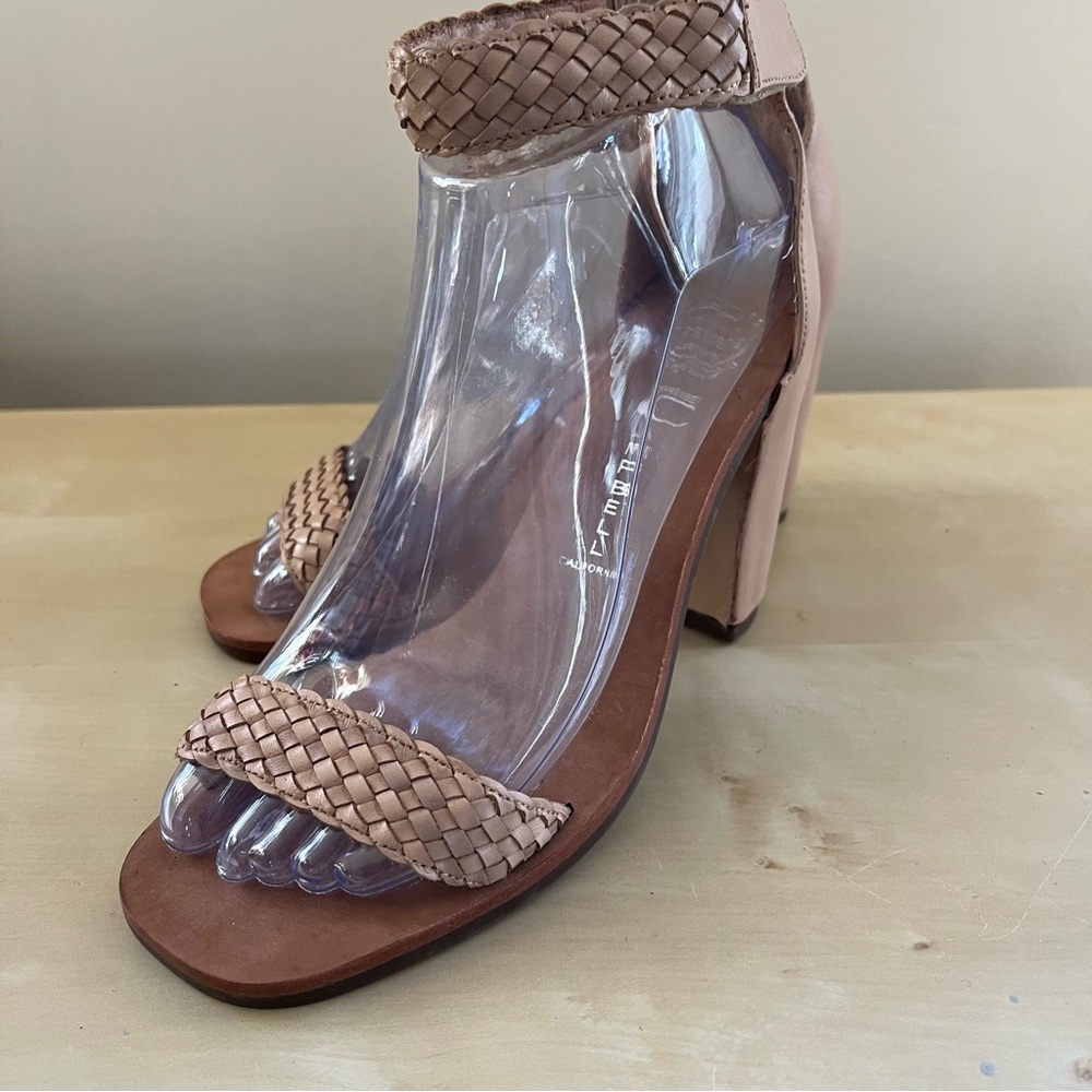 Jeffrey Campbell Handmade Havana Last Nude Woven Strap Heels